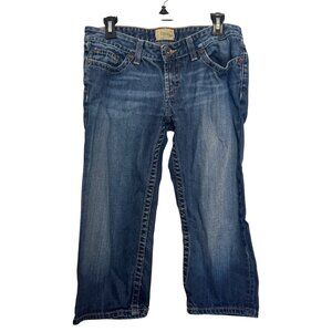 BKE Denim Womens Crop Jeans Size 29 Dark Wash Button Fly Cotton